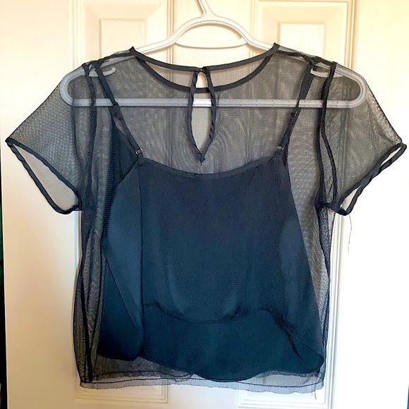 Hollister- mesh top with silk cami inside - Picture 2 of 2